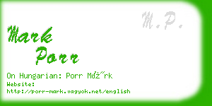 mark porr business card